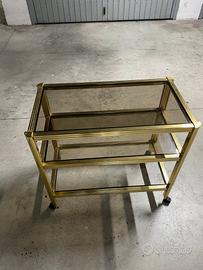 Carrello in ottone porta TV 