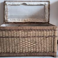 Cesta  Panca contenitore in fibre naturali intrecc
