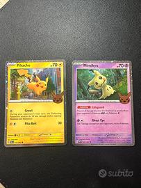 Pikachu e mimikyu pokemon halloween set holo ing