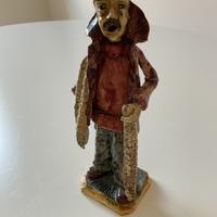 Ceramica siciliana statuetta venditore aglio