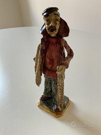 Ceramica siciliana statuetta venditore aglio