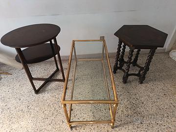 3 Tavoli da Caffè antichi da salotto J&J Khon