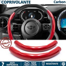 COPRIVOLANTE per MINI Effetto FIBRA CARBONIO Rosso