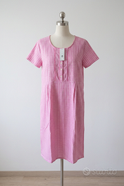 Abito vestito estivo a quadri Si è Lei rosa