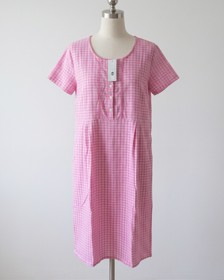 Abito vestito estivo a quadri Si è Lei rosa