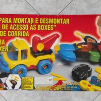 Set costruzione camion gru e auto