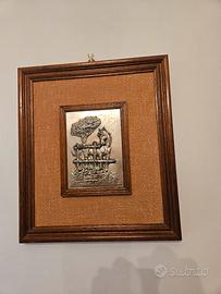 trittico di quadri vintage in argento sbalzato