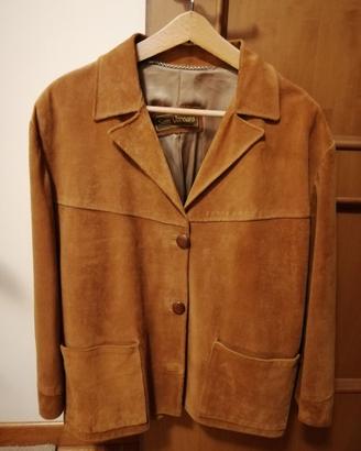 Giacca in pelle scamosciata