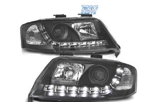 FARI AUDI A6 4B 97-99 LUCE DIURNA REALE SFONDO NER