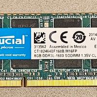 RAM Crucial 8GB DDR3L 1600MHz SODIMM