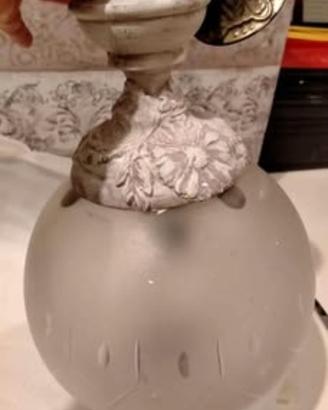 Lampadario vintage decorato in stile Shabby  