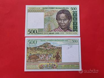 Banconota 500 Franchi del Madagascar del 1994