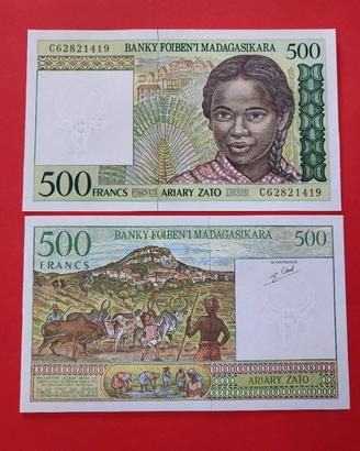 Banconota 500 Franchi del Madagascar del 1994