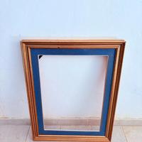 Grande cornice in legno oro e blu 68x89