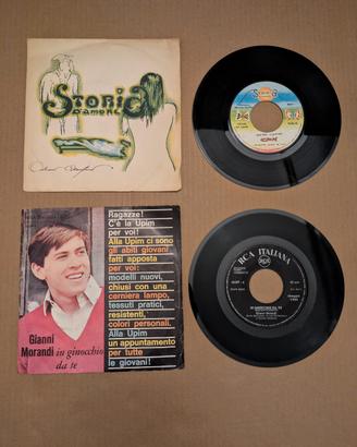 2 Vinili 45 - Adriano Celentano; Gianni Morandi