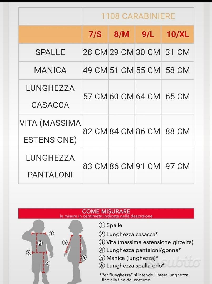 Costume carabiniere bambino TG 10 anni - Tutto per i bambini In vendita a  Taranto