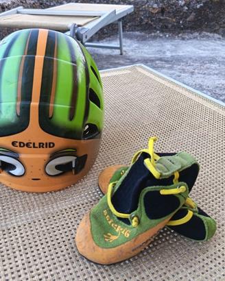 Casco e scarpette (26-27) arrampicata bimbi