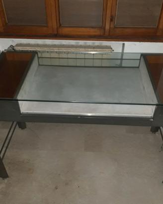 Tavolo vetro e acciaio