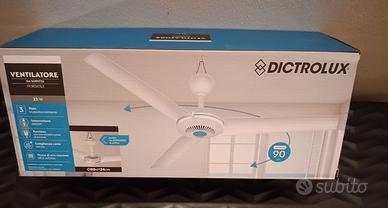 VENTILATORE A SOFFITTO PORTATILE 90CM CON GANCIO