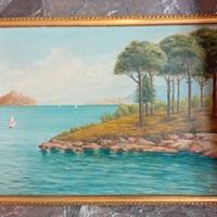 Quadro con cornice color oro dipinto a mano