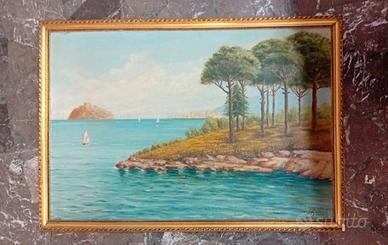 Quadro con cornice color oro dipinto a mano