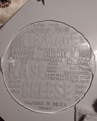 Piatto di servizio per formaggi in vetro