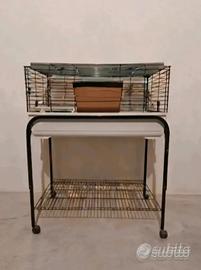 Gabbia per Animali  con Ripiano e Rotelle