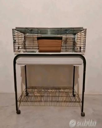 Gabbia per Animali  con Ripiano e Rotelle