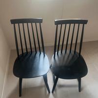Coppia Sedie di legno nere