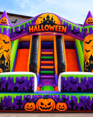 Scivolo Gonfiabile Tema Halloween Personalizzabile