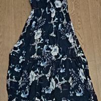 vestito blu scuro, lungo e morbido