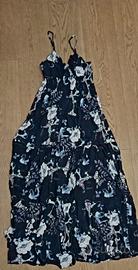 vestito blu scuro, lungo e morbido