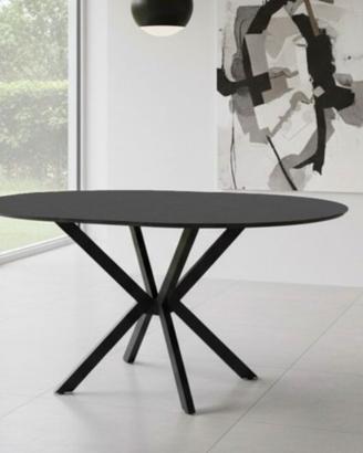 Tavolo rotondo allungabile nero ardesia 110x76h