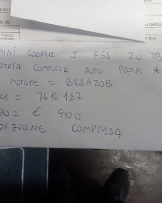 TESTATA COMPLETA AUTO PROVE MINICOOPER S F56 2.0