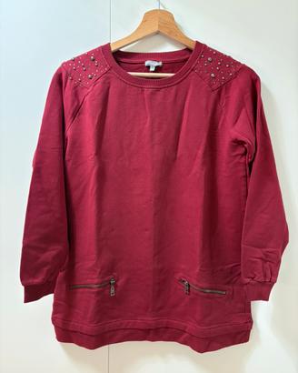 Felpa con borchie e zip
