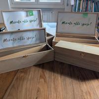 Set 4 Scatole Legno Matrimonio