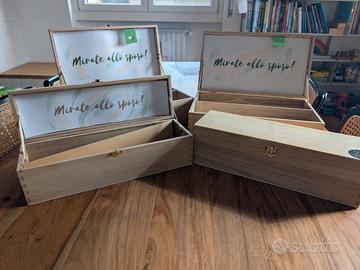 Set 4 Scatole Legno Matrimonio