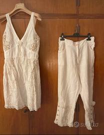 Blusa e pantaloni in puto lino