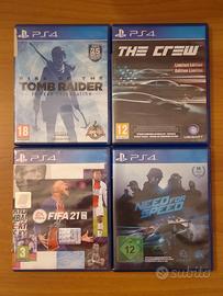 Lotto 4 Giochi PS4 - Tomb Raider, NFS, The Crew, F