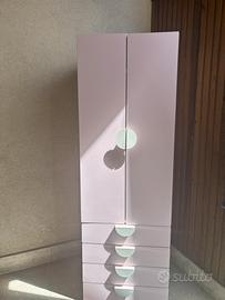 Armadietto Ikea, colonnina colore rosa