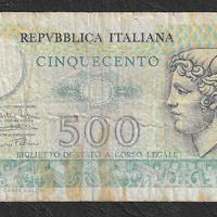 Italia - banconota circolata da 500 Lire "Mercurio