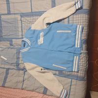 Felpa con bottoni azzurra 