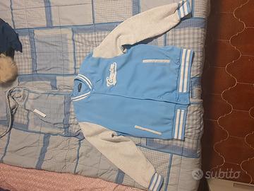 Felpa con bottoni azzurra 