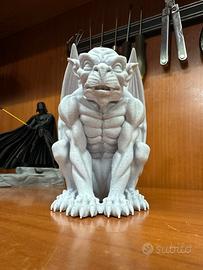 Gargoyle fantasy stampato in 3D con effetto marmo