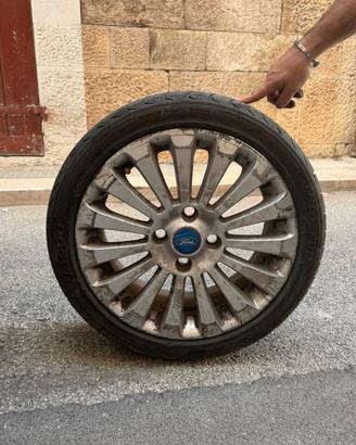4 CERCHI IN LEGA 16" ORIGINALI +GOMME FORD FIESTA 