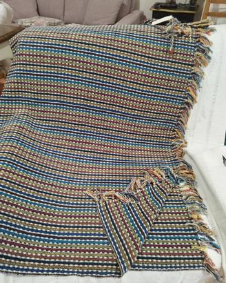 coperta  blu cotone