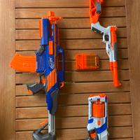 3 Fucili Nerf Con Accessori - Caricatori inclusi