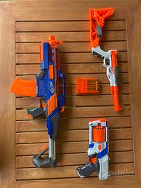 3 Fucili Nerf Con Accessori - Caricatori inclusi