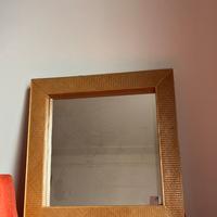 Specchio vintage anni 60 vimini