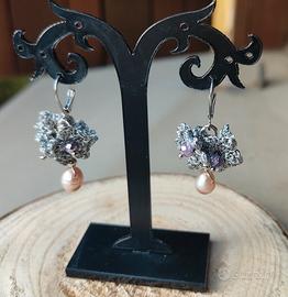 Orecchini uncinetto e perline 